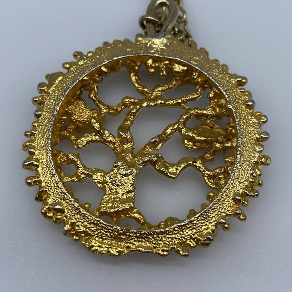 Sascha BRASTOFF Vintage Tree of Life Pendant Necklace Signed Modernist 24" Long - Picture 4 of 8